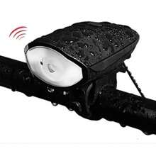 Lanterna Farol Com Buzina Bike Prova D'água Usb Led + Sinalizador Pisca Traseiro Bike Ciclista Mtb - Preto - Visão 2