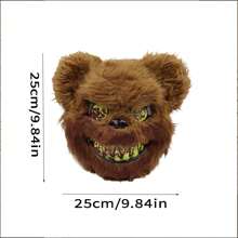 1 pieza Máscara de conejo sangriento para fiesta, máscara de oso horroroso de peluche para disfraz de cosplay - Multicolor - Ver 9