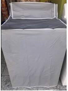 Funda para Lavadora - Funda Lavadora Resistente Satinada - Cubre Lavadora Ideal para Lavadoras de más de 20kg a 22kg - Fundas para lavadora y secadora - Plateado - Ver 2