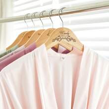 Personalized Customized Name Wooden Thick Clothes Hanger,Personalized Bridesmaid Hangers, Personalized Hanger, Wedding Hanger, Wooden Engraved Hanger , Bridal Dress Hanger , Wedding Name Hangers, Custom Engraved Bridal Wedding Dress/Groomsman, Bridesmaid Gift/Mother's Day/Father's Day Etching Gift - Beige - View 7