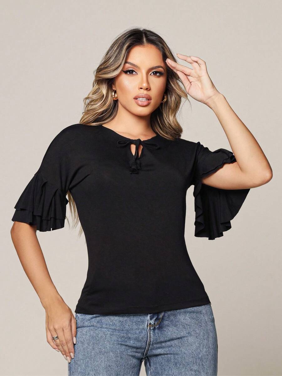 Women Blouses - 黑色 - 查看 1