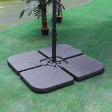 Living And Home HDPE Square Water And Sand Filled Freestanding Parasol Base - Black - View 2