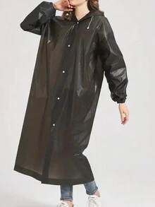 1 pieza De Campera Impermeable de EVA Blanco Grueso para Días Lluviosos, Campera Impermeable Reutilizable para Adultos, Muy Liviana y Elegante - Blanco - Ver 1