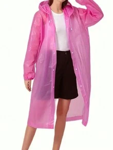 1 pieza De Campera Impermeable de EVA Blanco Grueso para Días Lluviosos, Campera Impermeable Reutilizable para Adultos, Muy Liviana y Elegante - Blanco - Ver 2