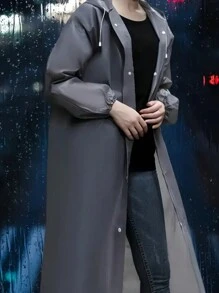 1 pieza De Campera Impermeable de EVA Blanco Grueso para Días Lluviosos, Campera Impermeable Reutilizable para Adultos, Muy Liviana y Elegante - Blanco - Ver 5