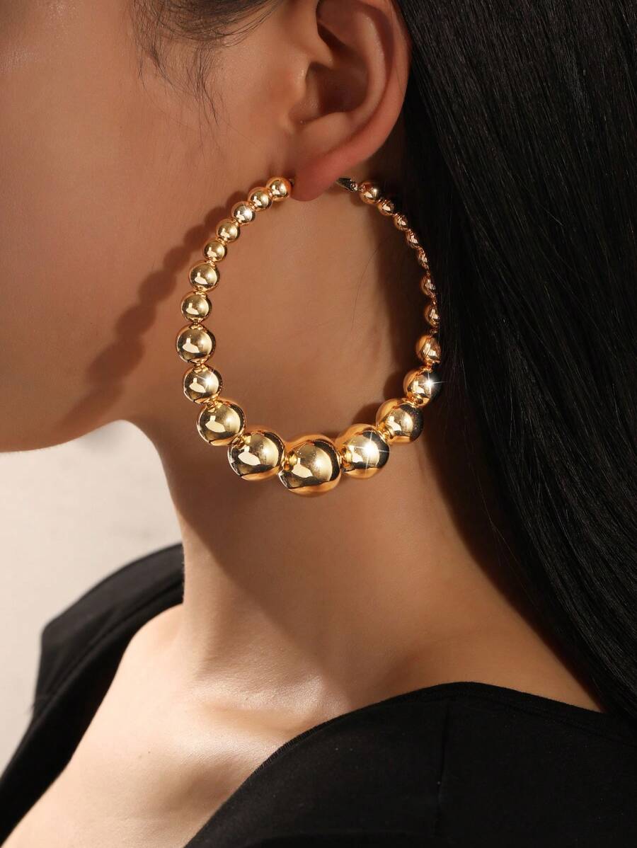 1入流行優雅簡約設計串珠耳環，適用於女孩和女士的禮物