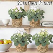 1 件人造盆栽，桉树和薰衣草海草丘，PE 材质逼真的人造植物，3 种颜色可选，适用于宿舍、办公室、派对、婚礼、家庭、酒店、餐厅、厨房、花园装饰、春/夏、情人节、农历新年 - 粉色 - 查看 7