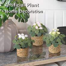 1 件人造盆栽，桉树和薰衣草海草丘，PE 材质逼真的人造植物，3 种颜色可选，适用于宿舍、办公室、派对、婚礼、家庭、酒店、餐厅、厨房、花园装饰、春/夏、情人节、农历新年 - 粉色 - 查看 5