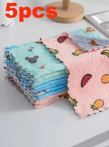 20 pièces/10 pièces/5 pièces/1 pièce Torchons de vaisselle ménagers, linges absorbants et non pelucheux, torchons de nettoyage ménagers épaissis sans huile, et linges de nettoyage de sol sont essentiels pour les appartements, la cuisine, la salle de bain, la maison et les fournitures ménagères