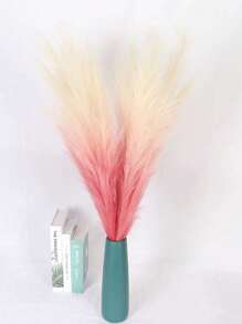 5Pcs 19" Artificial Pampas Grass Faux Reed Grass, Beautiful Reed Flower With Fluffy Stems Reed For Wedding, Bouquet Arrangements Home Decor Artificial Fluffy Pompas Grass Fake Pampas Grass  Branches For Wedding Party Bedroom Boho Home Decor For Wedding Decoration, Valentine's Day Decor, Birthday Decor, Anniversary Decor, Holiday Decor, Graduation Decoration, Party Decor Spring Decoration - 紅色 - 查看 2