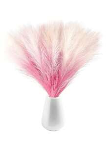 5Pcs 19" Artificial Pampas Grass Faux Reed Grass, Beautiful Reed Flower With Fluffy Stems Reed For Wedding, Bouquet Arrangements Home Decor Artificial Fluffy Pompas Grass Fake Pampas Grass  Branches For Wedding Party Bedroom Boho Home Decor For Wedding Decoration, Valentine's Day Decor, Birthday Decor, Anniversary Decor, Holiday Decor, Graduation Decoration, Party Decor Spring Decoration - 紅色 - 查看 7