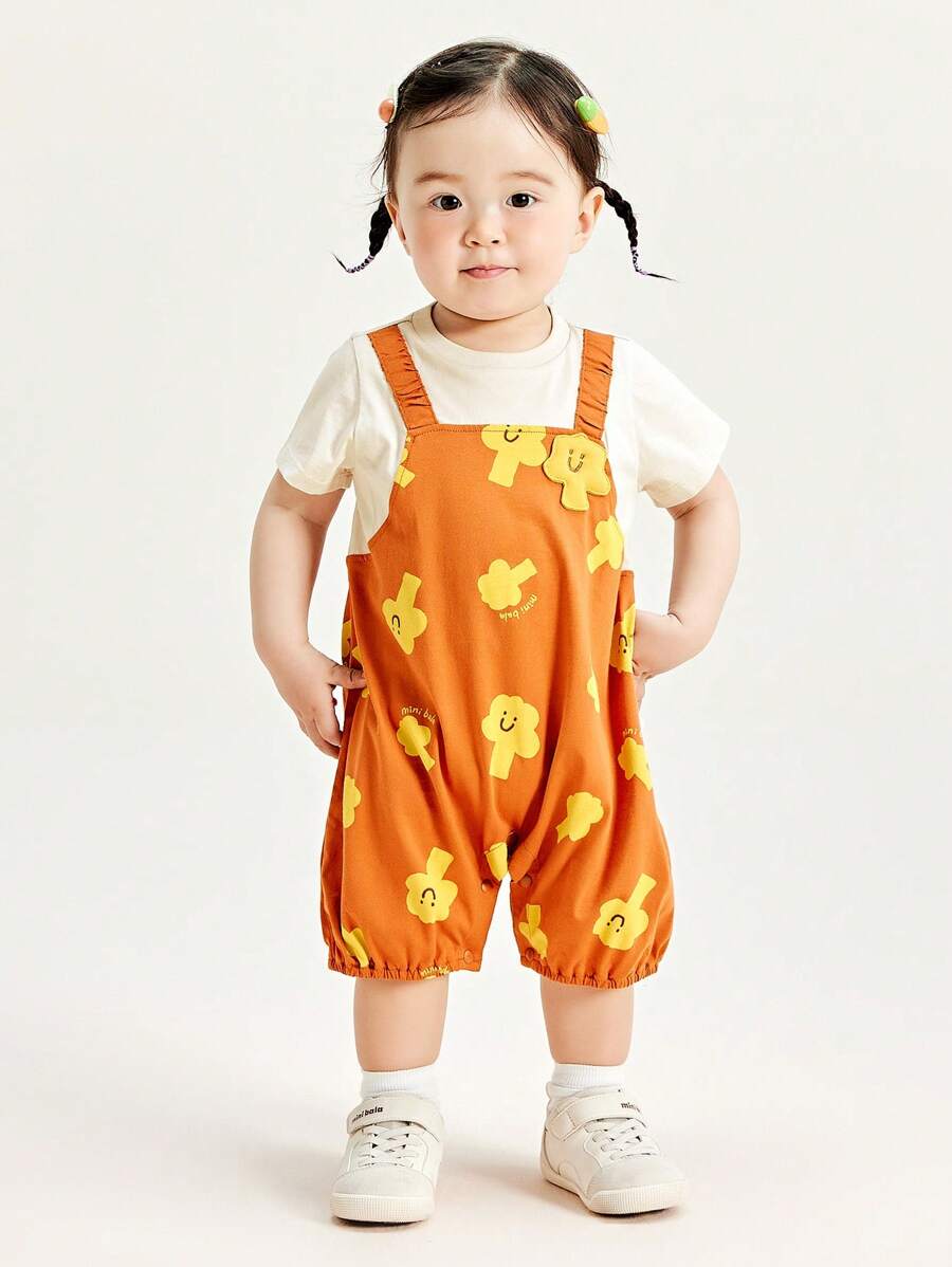 mini bala Unisex Kinder Baby Romper 2 in 1 Krabbel-Kleidung Sommer