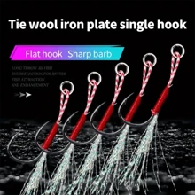 20 sztuk przynęty pierzastej Ishini z czarną stalą węglową, antykorozyjnym haczykiem do połowów morskich i platerowanym haczykiem