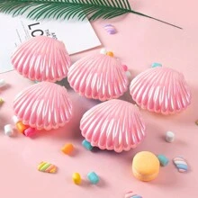 10 piezas Cajas de dulces con diseño de conchas marinas, Contenedores de plástico en forma de conchas marinas, Caja para chocolates de conchas marinas, Creativo soporte para joyas como obsequio para fiestas - Multicolor - Ver 10