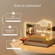 Individuelle Abschlussgeschenke - Personalisierte Foto Nachtbeleuchtung, 3D Illusion Nachtlampe Abschlusskappe LED Lampe, Geschenke Klasse von 2024 für sie ihn Sohn Tochter Enkelin Uni Abschluss Geschenke Mode, farbig, süß, individuell, personalisiert, einzigartig, ideale Geschenke für ihn, ideale Geschenke für sie, Freund, Freundin, Familie, Freunde, Nachtlicht, Wohnaccessoires, Raumdekoration, Weihnachtsdekoration, für Jahrestage, Geburtstage, Hochzeiten