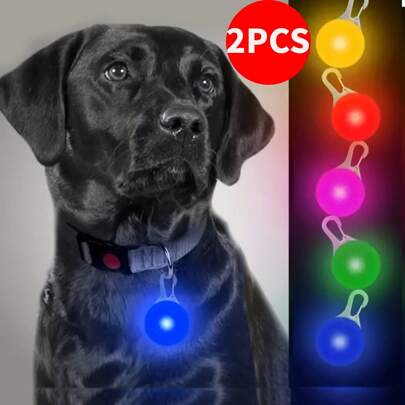 2pcs/1pc LED Glowing Dog Tag Pendant, Luminous Pet Dog Tag, Random Color
