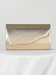 Sac embrayage de dîner simple et élégant de style européen et américain, fabriqué en PU de haute qualité, conçu avec élégance pour les femmes nobles. Sac à bandoulière à simple chaîne et sac bandoulière. Élément essentiel pour le mariage, s'assortit parfaitement avec la robe de graduation et de bal