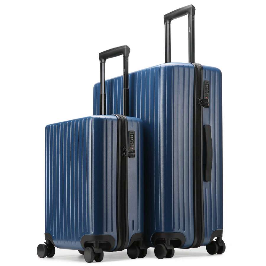 MIAMI CARRYON 2 Piece Miami CarryOn Ocean Polycarbonate Spinner Luggage Set, Lightweight, Water