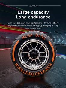 Wireless Tire Speaker Battle Wheel Portable Outdoor Subwoofer Stereo Surround Music Gaming Speakers For Computer Desktop Computer Speakers - Black - View 1