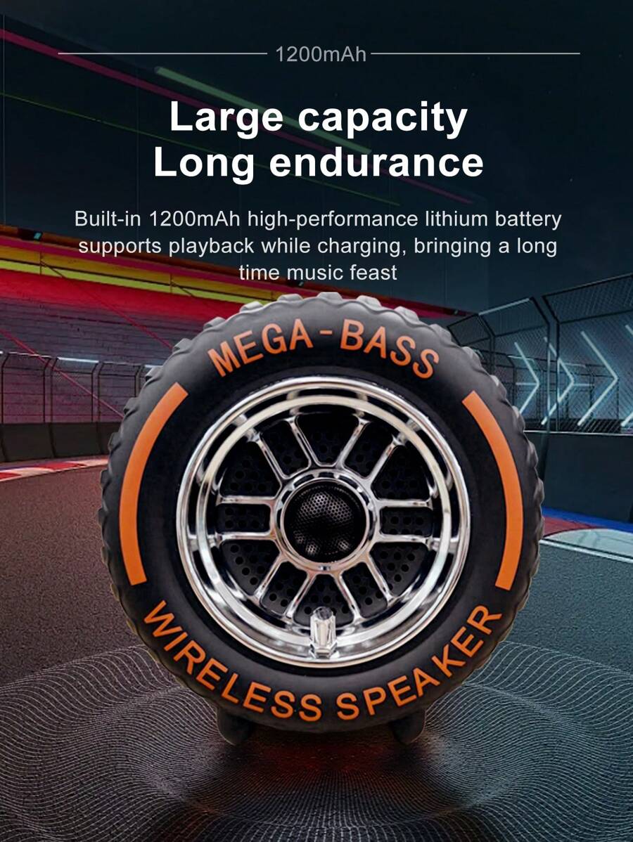 Wireless Tire Speaker Battle Wheel Portable Outdoor Subwoofer Stereo Surround Music Gaming Speakers For Computer Desktop Computer Speakers - Black - View 1