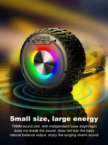 Wireless Tire Speaker Battle Wheel Portable Outdoor Subwoofer Stereo Surround Music Gaming Speakers For Computer Desktop Computer Speakers - Black - View 5