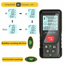 50m/100m/150m/200m Laser Distance Meter Digital Tape Measure, Dual Bubble Level, Backlit, High Precision Handheld Laser Distance Meter With Storage Bag