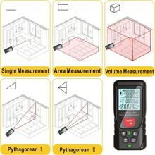 50m/100m/150m/200m Laser Distance Meter Digital Tape Measure, Dual Bubble Level, Backlit, High Precision Handheld Laser Distance Meter With Storage Bag
