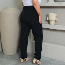 Plus Size Pants - 黑色 - 查看 2