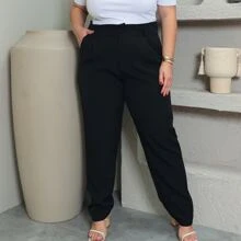 Plus Size Pants - 黑色 - 查看 3