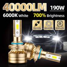 2pcs/Set Roadsun H1 H7 H11 9005 9006 H4 LED Headlight Bulbs, 40000LM, 190W, 6000K Cool White,  HB3 HB4 HB2 Halogen Lamp Replacement, Aircraft Grade Aluminum Material, With External Driver Integrated, 1:1 Exact Light Shape, 700% Higher Brightness, High-End Intelligent, Over 65000 Hours Lifespan