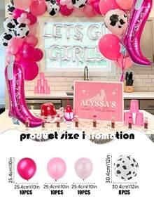 Cung cấp bóng bay Cowgril màu hồng cho bữa tiệc Trang trí bóng bay khởi động Cowgril Trang trí tiệc độc thân, Rodeo cuối cùng, Tiệc chào đón cô dâu, Chủ đề chuyến đi cuối cùng của cô dâu, Bữa tiệc phương Tây, Sinh nhật màu hồng, Sinh nhật Cowgirl - Hồng - Xem 4