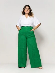 Plus Size Pants - màu xanh lá - Xem 2