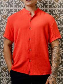 Men Shirts - Burnt Orange - View 2