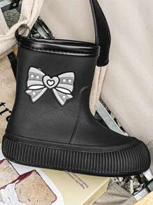 Japanese-Style Women's Fashionable Outdoor Rain Boots, New Summer Bowknot Waterproof Shoes For Kitchen Work, Slip-Resistant Rubber Shoes For Car Washing, Rainy Days, And Vegetable Shopping, Short Barrel Design
