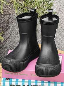 Japanese-Style Women's Fashionable Outdoor Rain Boots, New Summer Bowknot Waterproof Shoes For Kitchen Work, Slip-Resistant Rubber Shoes For Car Washing, Rainy Days, And Vegetable Shopping, Short Barrel Design