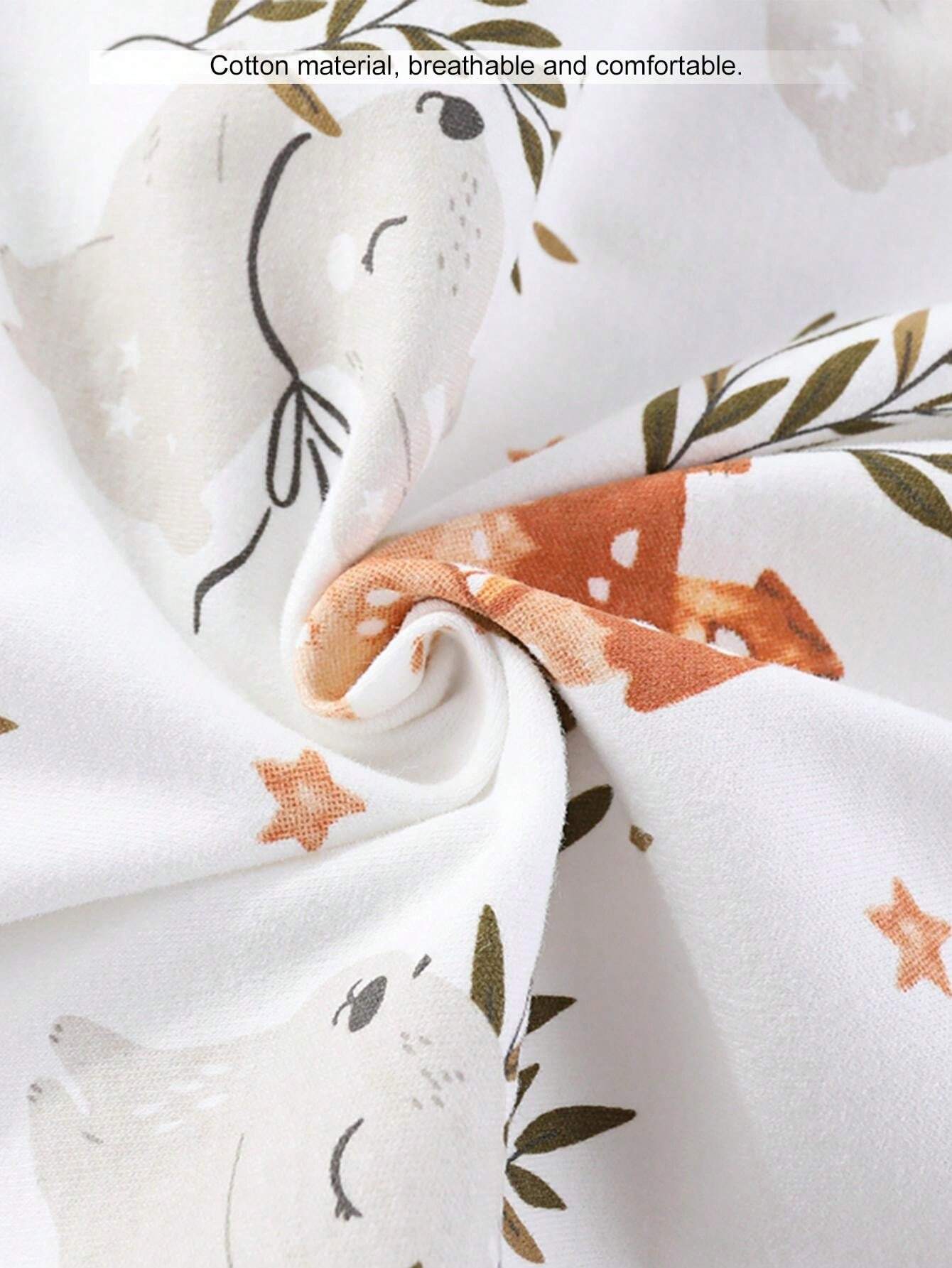 1 Set Newborn Swaddle Set Including Hat And Swaddle Blanket, Unisex