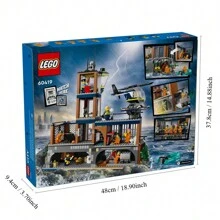 LEGO 城市警察监狱岛玩具积木套装，适合 7 岁以上男孩和女孩的生日礼物，富有想象力的游戏，直升机玩具，船玩具和小艇，7 个迷你人偶（带狗和鲨鱼玩具），60419 房间装饰冬季礼物，乐高，乐高，乐高迷你人偶 - 1色 - 查看 2