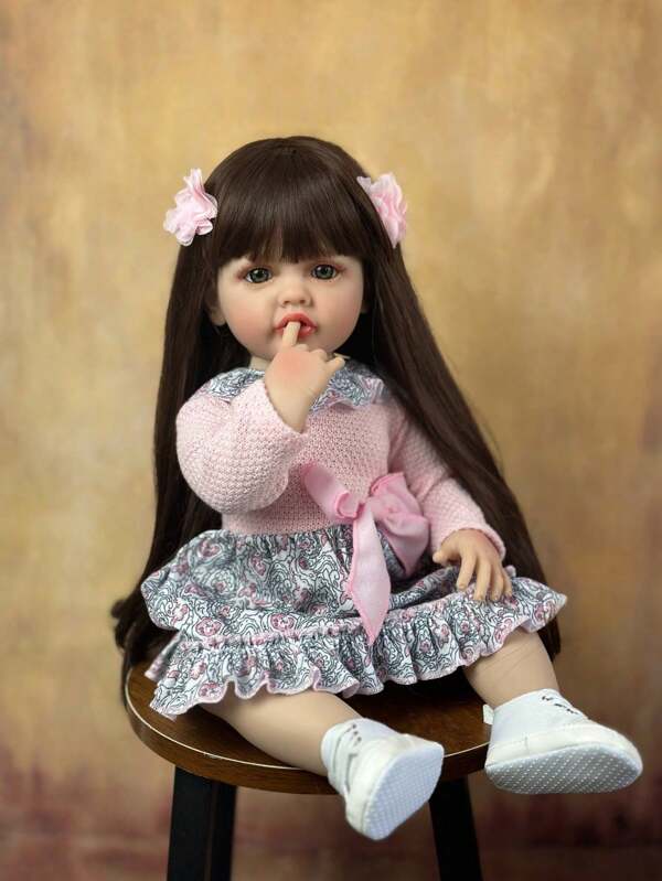 22inch Reborn Baby Doll With Full Body Soft Vinyl 55cm Lifelike Newborn Girl Princess Toddler Art Bebe Birthday Gifts For Girls Bath Toy