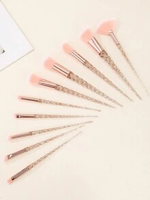 10支装金色螺旋纹化妆刷套装，化妆刷套装，化妆刷包，化妆刷套装，全套化妆刷，化妆刷套装，全套化妆工具，刷子套装，化妆刷套装，化妆礼盒，套装，赠品，专业化妆刷，全套化妆工具 - 藕粉色 - 查看 5