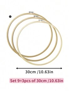 3 cái/bộ Vòng thêu chữ thập bằng tre bằng vải kaki DIY, cũng có thể được sử dụng làm khung tranh hoặc đồ trang trí, rất bền và có thể tái sử dụng, có 12 kích cỡ với gói 16 kim miễn phí, thích hợp để sử dụng tại nhà hoặc thêu - Màu Khaki - Xem 22