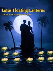 4pcs Waterproof Floating LED Lotus Flower Lanterns, Suitable For Swimming Pool Decor, Colorful Night Light, Can Be Used For Wishing, River Or Swimming Pool Decoration (Glow When Submerged) - White - View 6