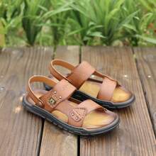 Męskie, duże, oddychające sandały w jednolitym kolorze, wygodne, antypoślizgowe, trwałe buty do wody na plaży do aktywności na świeżym powietrzu