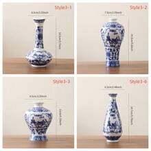 1pc/4pcs/5pcs Chinese Blue And White Porcelain Ceramic Vase, Small Hydroponics Plant Vaser, Handmade Art Craft, Decor For Living Room, Bedroom, Dining Room, Study, Cafe, Great Gift For Friends And Loved Ones On Holidays Gifts Birthday Graduation Home Decor Room Decor Flower Vase Glass Vase