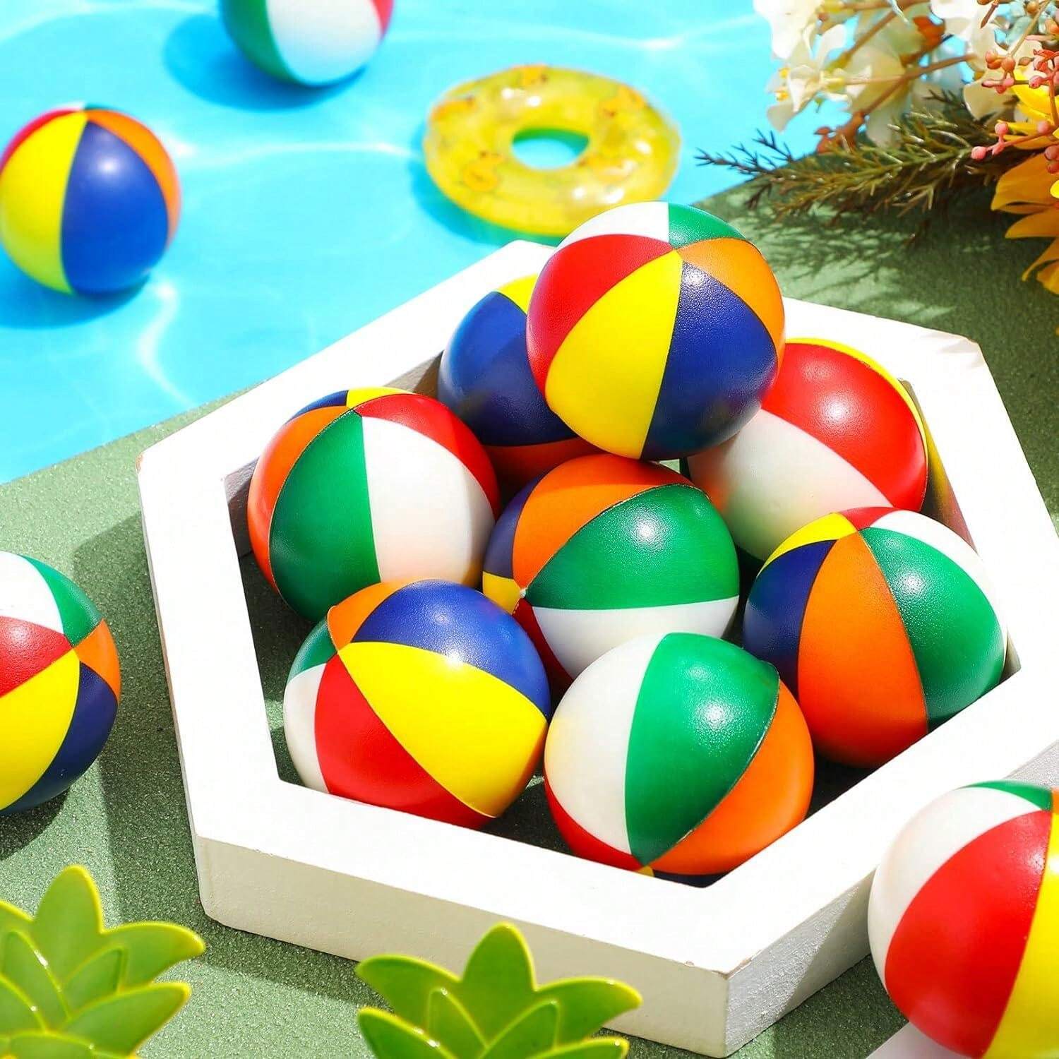 12 Pcs Mini Beach Stress Balls 2.5 Inch Foam PU Relief Stress Ball Mini