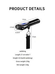 1PC Multi-Functional Luggage Scale, Mini Handheld Scale, Electronic Scale, Suitcase Scale, Boarding Scale, Easy To Read LCD Display, Black Durable Material, Multi-Unit Conversion, With Tape Measure And Flashlight Convenient Delivery Scale LCD Digital Hanging Scale Suitable For Daily Shopping, Travel Package Luggage And So On.[New Year Sale] - Multicolor - View 3