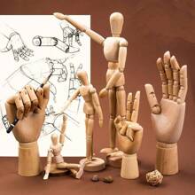 1 pezzo Manichino di legno, manichino articolato in legno con giunture mobili, modello di personaggio, per pittura su manichino, per decorazione da scrivania, decorazione domestica, produzione artistica, Festa della Mamma, regalo per mamma, Ritorno a scuola, Forniture scolastiche