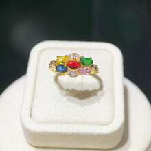 女士奢华珠宝套装，镀金镶嵌彩色宝石的女士晚礼服珠宝套装，项链，耳环，戒指，手链套装，铜镀 AAA 锆石，优雅，高贵，女王风格，新娘婚礼珠宝套装 - 套裝 - 查看 7