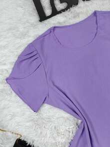 Plus Size Women Tops - 紫丁香色 - 查看 3
