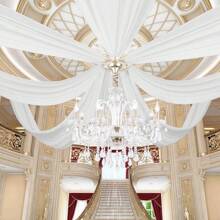1pc Semi-Transparent White Gauze, Wedding Backdrop Decoration, Wedding Arch Decoration Drape, Wedding Arch Window Decoration Transparent Wedding Backdrop, Ceiling Hanging Decoration, Suitable For Birthday Parties, Weddings, Home Decoration, Suitable For Ceremony Reception Ceiling Decoration