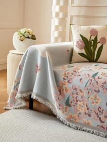 1入組花卉圖案瑟麗沙發套，防寵物撓抓、全覆蓋式沙發套，四季通用 - 彩色 - 查看 4